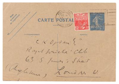 Lot #6111 James Joyce Autograph Letter Signed to the Inventor of Basic English - Image 2