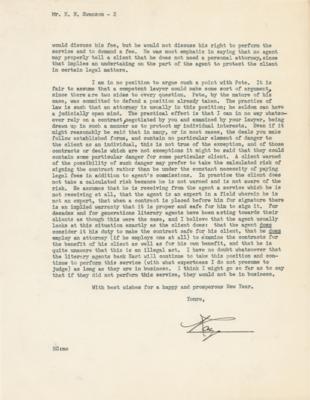 Lot #6167 Raymond Chandler Typed Letter Signed - Image 3