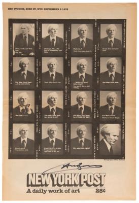 Lot #6043 Andy Warhol Signed New York Post