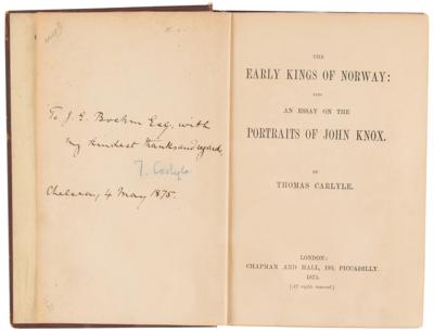 Lot #6166 Thomas Carlyle Signed Book - The Early Kings of Norway - Image 5