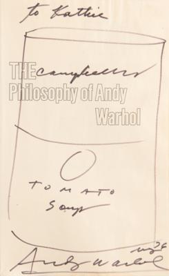 Lot #6037 Andy Warhol Signed Book with "Campbell's, Tomato Soup" Sketch - The Philosophy of Andy Warhol - Image 2