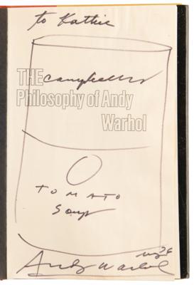 Lot #6037 Andy Warhol Signed Book with "Campbell's, Tomato Soup" Sketch - The Philosophy of Andy Warhol - Image 4