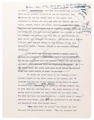 Lot #6074 Pearl S. Buck Hand-Corrected and Signed Typed Draft for The Living Reed - Image 6