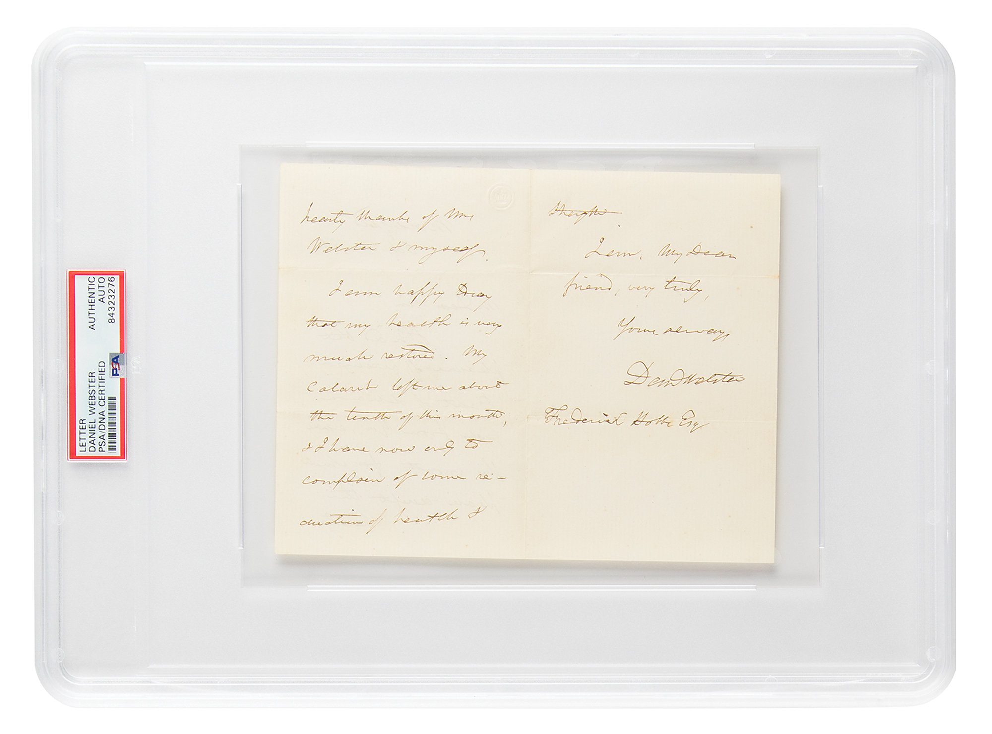 Lot #7139 Daniel Webster Autograph Letter Signed