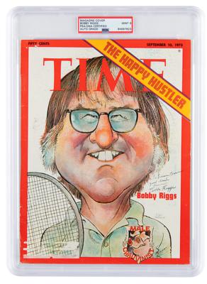 Lot #7510 Bobby Riggs Signed Magazine Cover - PSA MINT 9 - Image 1