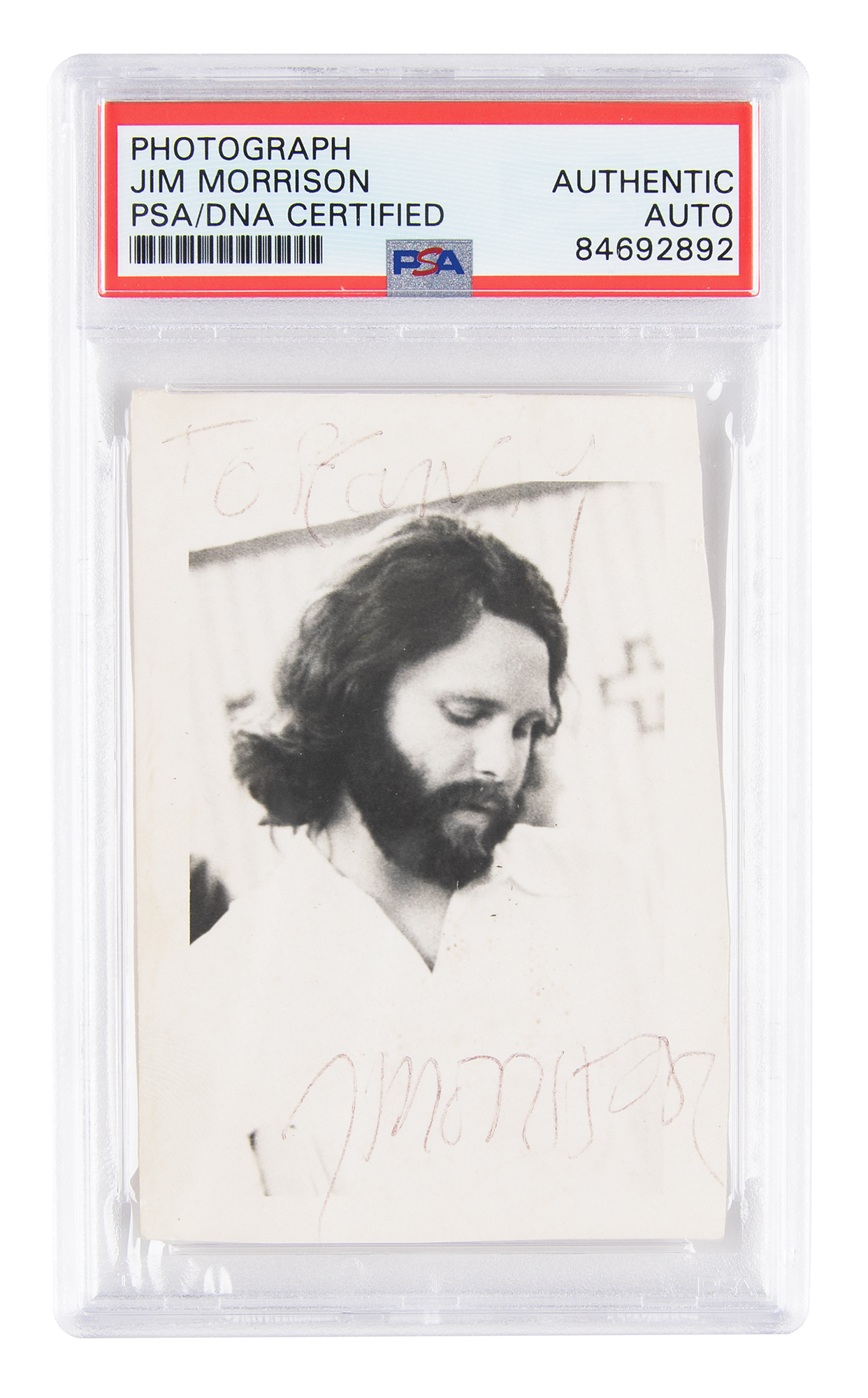Lot #7267 Jim Morrison Signed Photograph