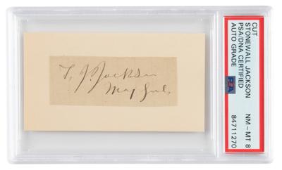 Lot #7144 Thomas J. 'Stonewall' Jackson Signature - PSA NM-MT 8