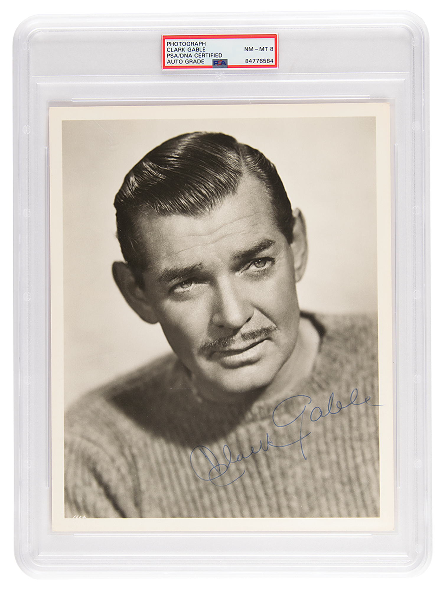 Lot #7380 Clark Gable Signed Photograph - PSA NM-MT 8