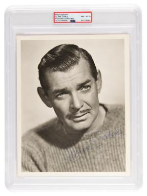 Lot #7380 Clark Gable Signed Photograph - PSA NM-MT 8