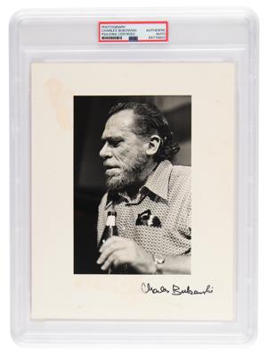 Lot #7236 Charles Bukowski Signed Photograph