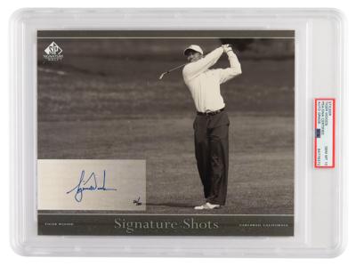 Lot #7527 Tiger Woods Signed Oversized Card - PSA GEM MINT 10