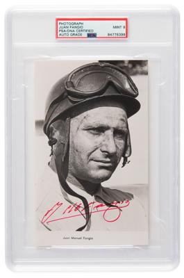 Lot #7478 Juan Manuel Fangio Signed Photograph - PSA MINT 9