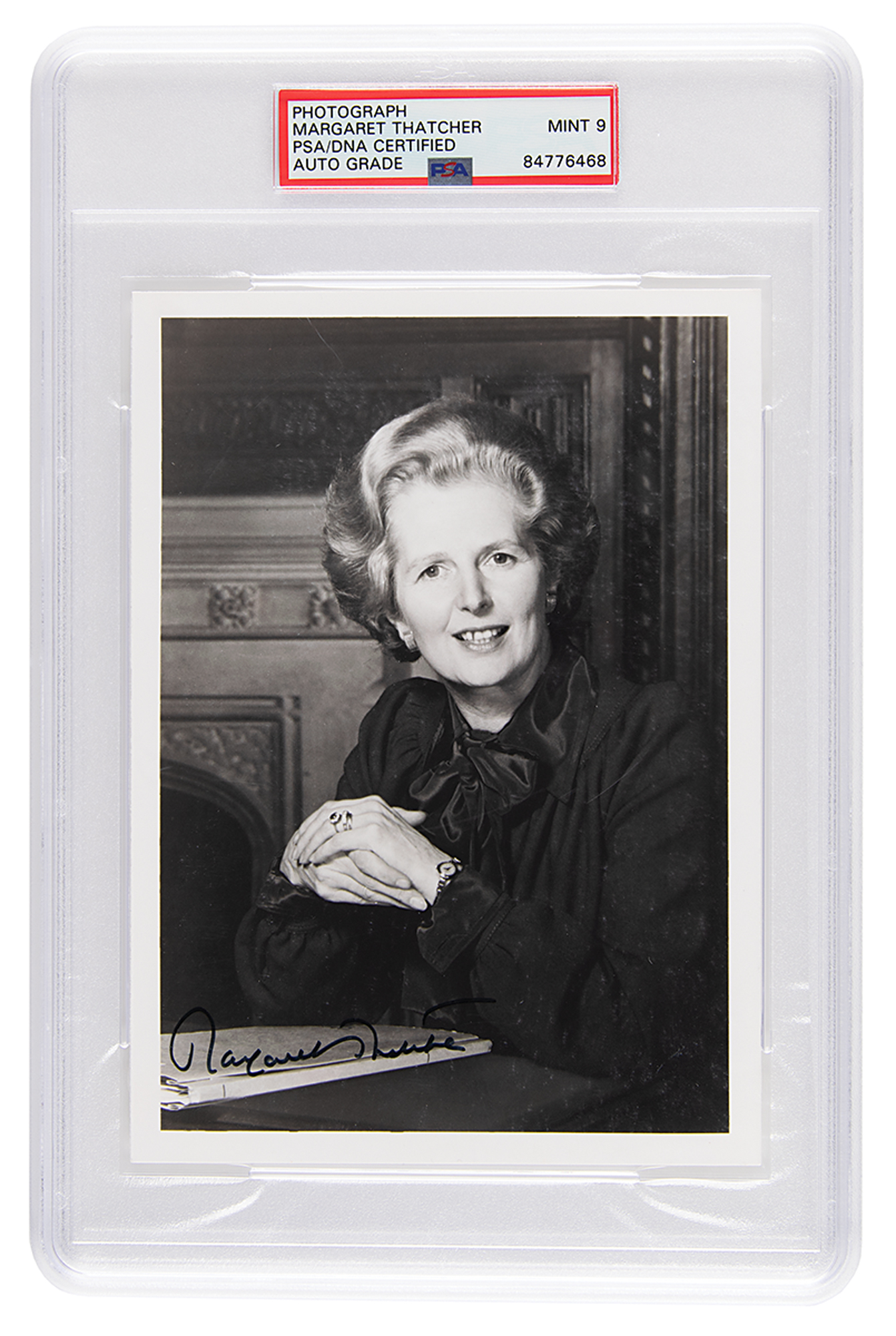 Lot #7135 Margaret Thatcher Signed Photograph - PSA MINT 9