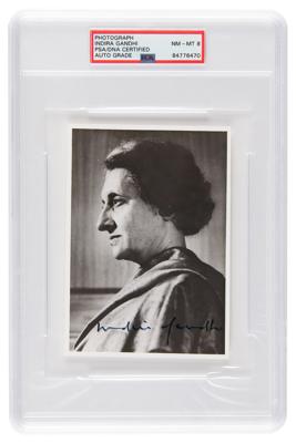 Lot #7091 Indira Gandhi Signed Photograph - PSA NM-MT 8