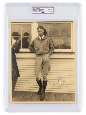 Lot #7165 Charles Lindbergh Signed Photograph - PSA NM-MT 8