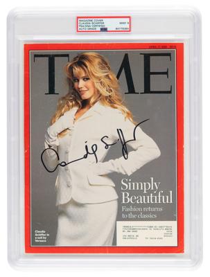 Lot #7423 Claudia Schiffer Signed Magazine Cover - PSA MINT 9 - Image 1
