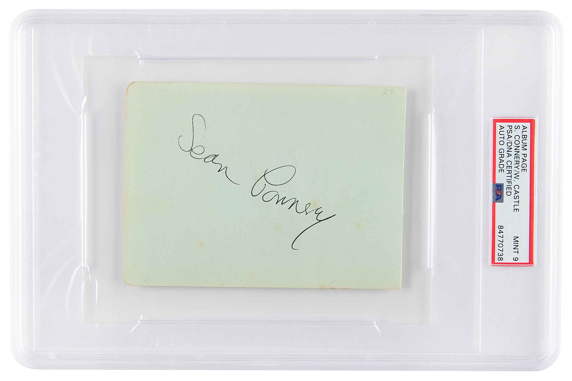 Lot #7401 Sean Connery and William Castle Signatures - PSA MINT 9