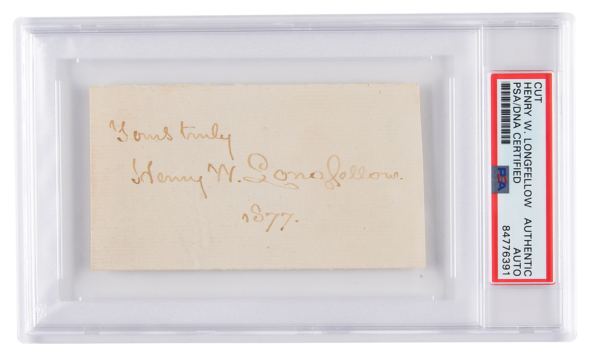 Lot #7245 Henry Wadsworth Longfellow Signature