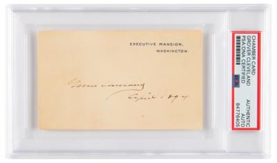 Lot #7035 Grover Cleveland Signed Executive Mansion Card as President