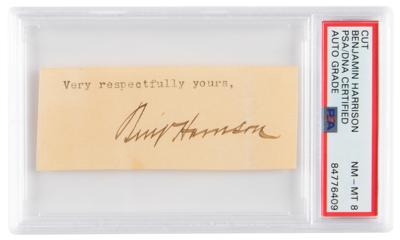 Lot #7046 Benjamin Harrison Signature - PSA NM-MT 8