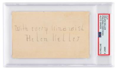 Lot #7102 Helen Keller Signature - PSA MINT 9