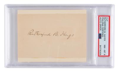 Lot #7049 Rutherford B. Hayes Signature - PSA NM-MT 8 - Image 1