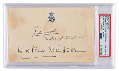 Lot #7142 Duke and Duchess of Windsor Signatures - PSA NM-MT 8 - Image 1