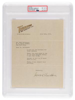 Lot #7431 Howard Thurston Typed Letter Signed - PSA NM-MT 8 - Image 1