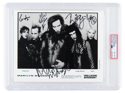 Lot #7342 Marilyn Manson Signed Photograph - PSA NM-MT 8 - Image 1