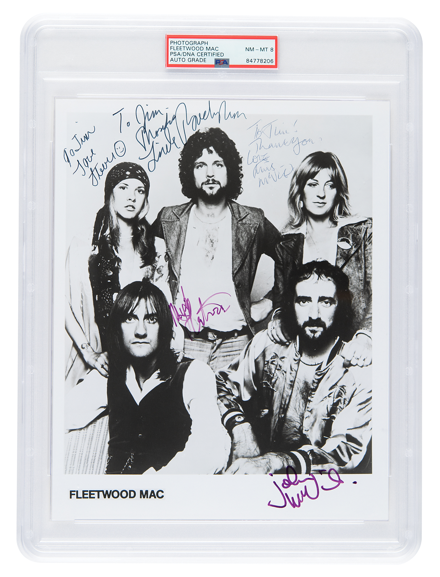 Lot #7262 Fleetwood Mac Signed Photograph - PSA NM-MT 8