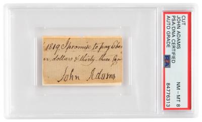 Lot #7004 John Adams Signature - PSA NM-MT 8