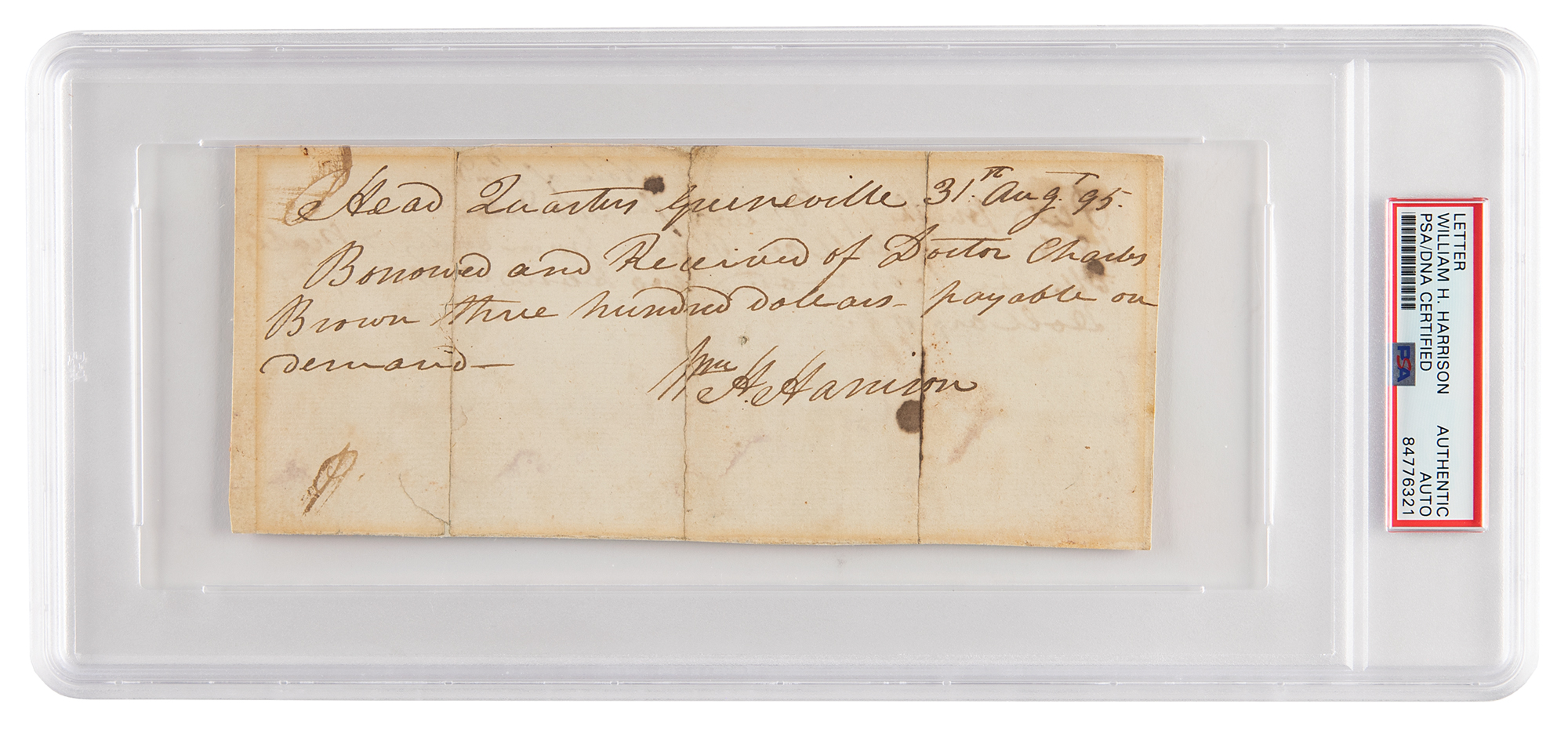 Lot #7012 William Henry Harrison Autograph Document Signed