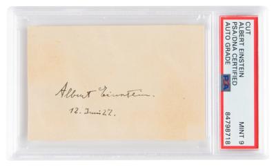 Lot #7080 Albert Einstein Signature - PSA MINT 9 - Image 1