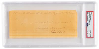 Lot #7005 John Adams Signature - PSA NM-MT 8 - Image 1