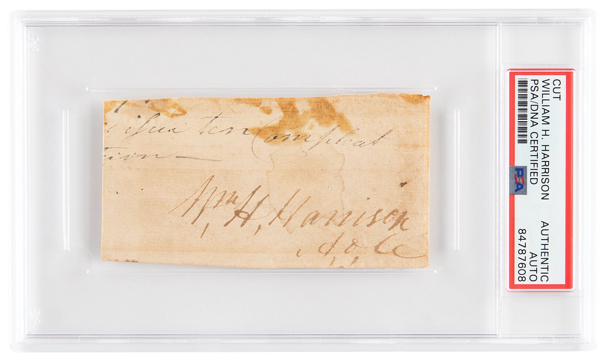 Lot #7013 William Henry Harrison Signature