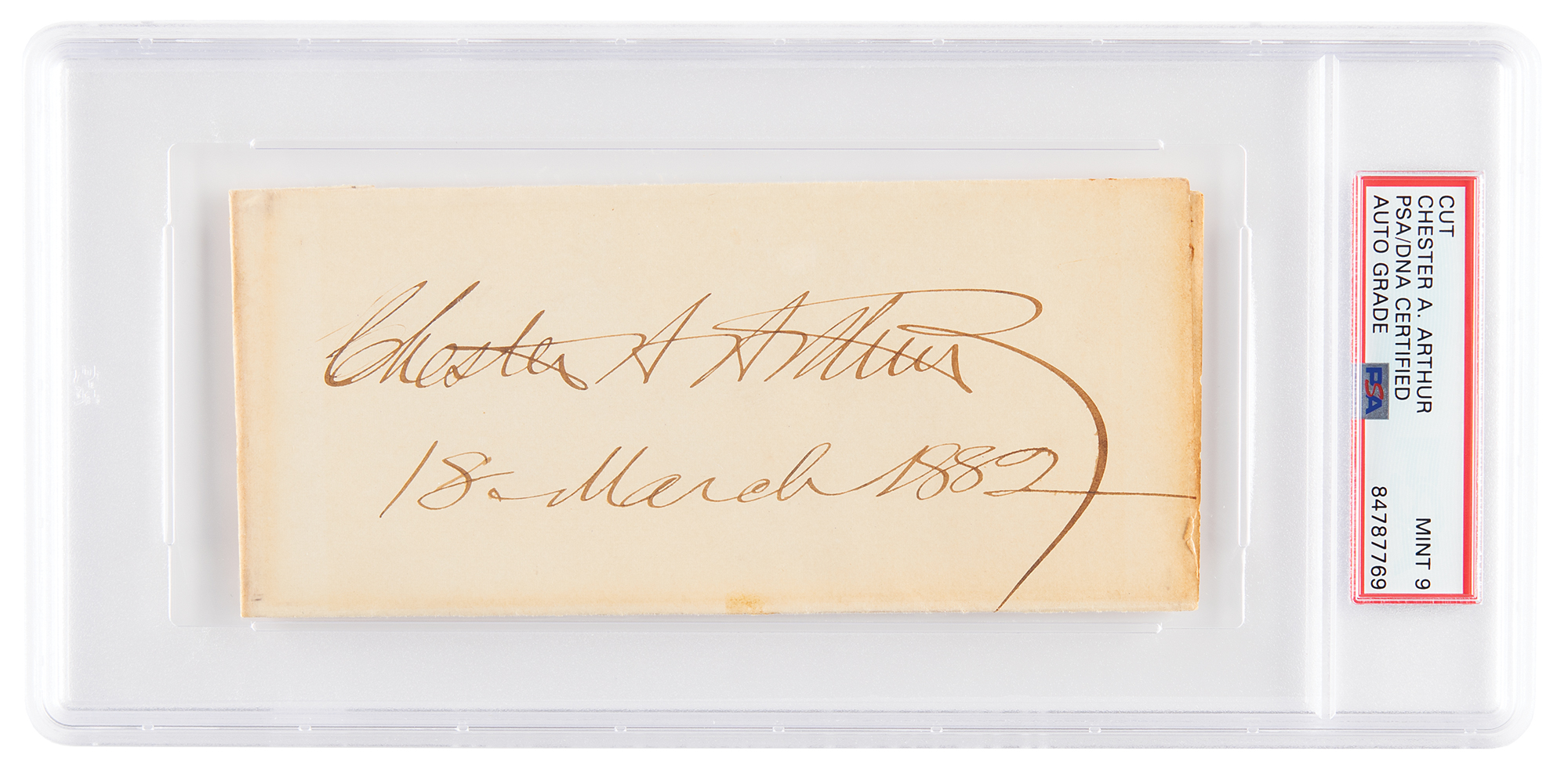 Chester A. Arthur Signature as President - PSA MINT 9 | RR Auction