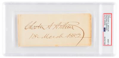 Lot #7033 Chester A. Arthur Signature as President - PSA MINT 9