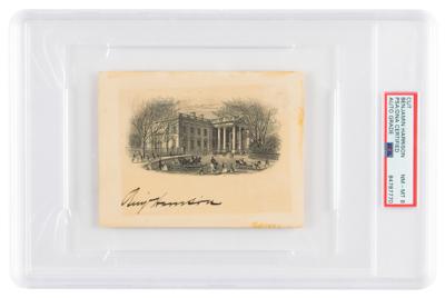 Lot #7045 Benjamin Harrison Signed Engraving - PSA NM-MT 8