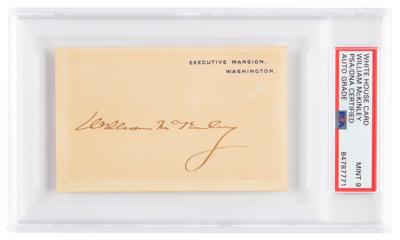 Lot #7025 William McKinley Signed White House Card - PSA MINT 9 - Image 1