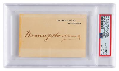 Lot #7044 Warren G. Harding Signed White House Card