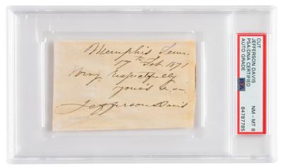 Lot #7151 Jefferson Davis Signature - PSA NM-MT 8