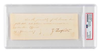 Lot #7020 Zachary Taylor Document Signed as President