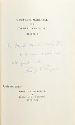 Lot #2168 George C. Marshall Book Presented to General Bruce Palmer - Image 2