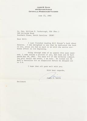 Lot #2145 William P. Yarborough: James M. Gavin Signed Book and Letter - Image 4