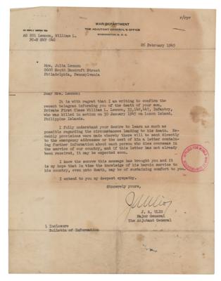 Lot #2158 Douglas MacArthur Typed and Signed Letter of Condolence - Image 4