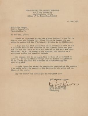 Lot #2158 Douglas MacArthur Typed and Signed Letter of Condolence - Image 6