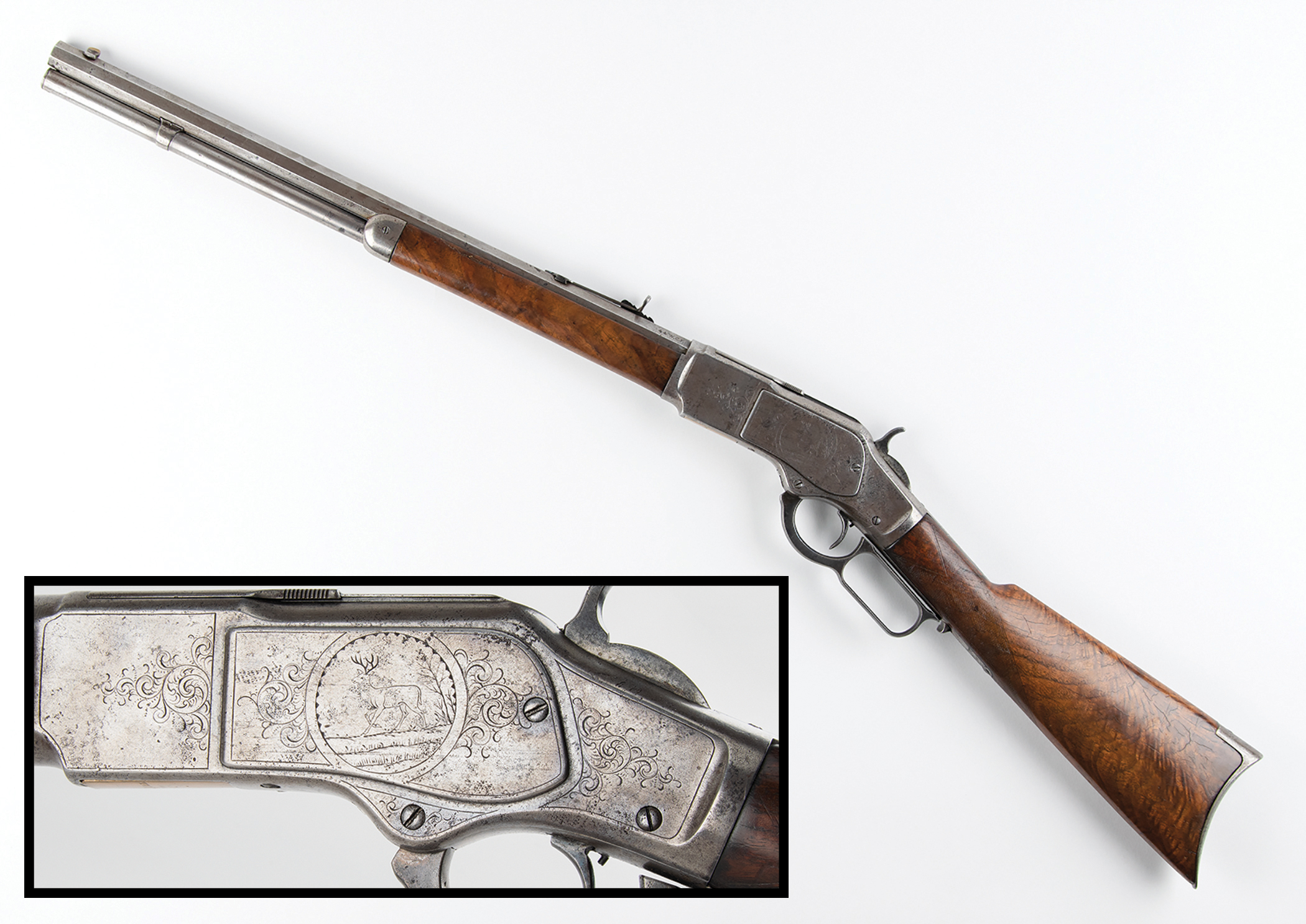 Lot #2113 Winchester Model 1873 Special Order Short Rifle (Factory Engraved) - Image 1