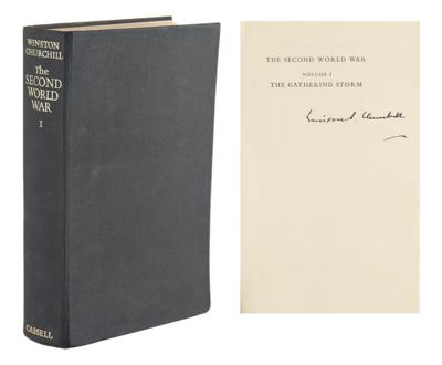 Lot #2136 Winston Churchill Signed Book with Telegram - Image 1