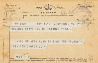 Lot #2136 Winston Churchill Signed Book with Telegram - Image 5