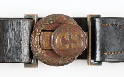 Lot #2029 Confederate 'CS' Belt Clasp and Waist Belt - Image 2